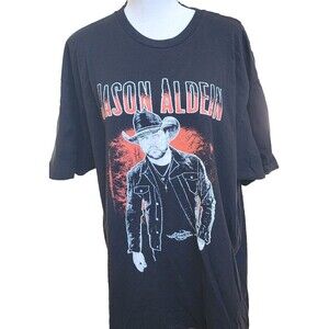 Jason Aldean Cowboy Tour Band Tee Size 2X Black 2 Sides